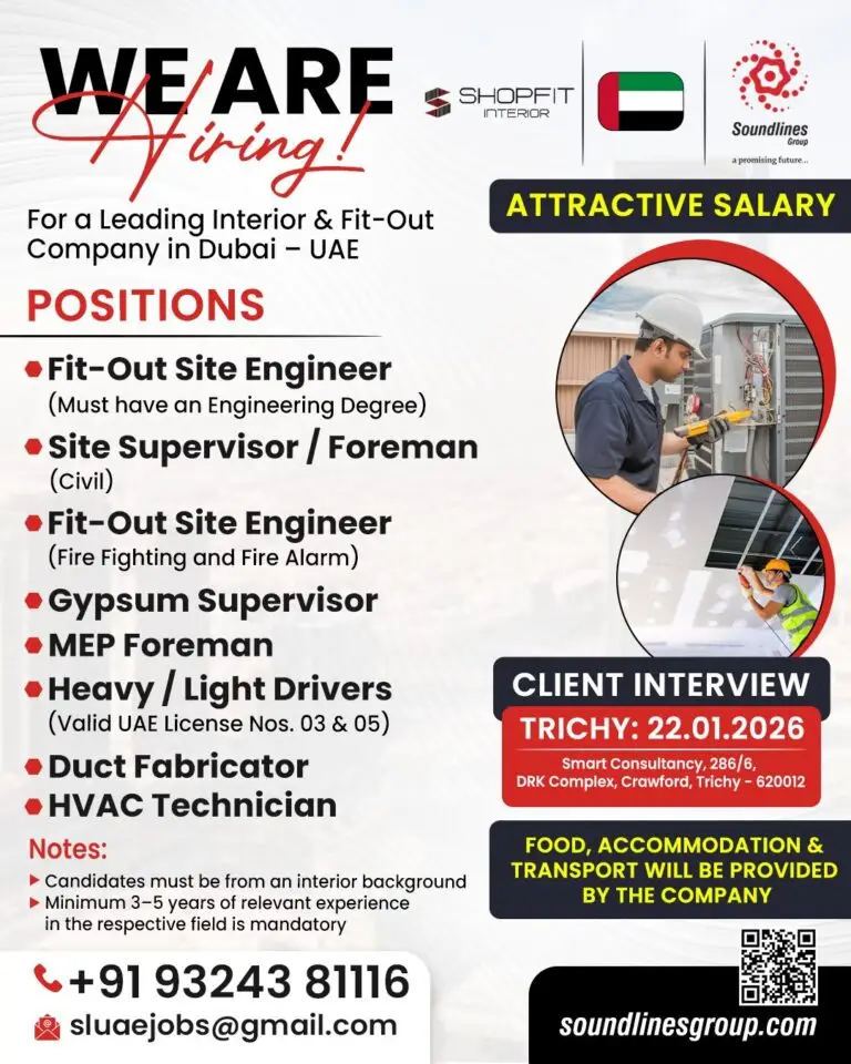 HIRING: INTERIOR & FIT-OUT PROFESSIONALS – DUBAI, UAE
