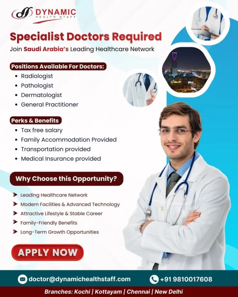 HIRING SPECIALIST DOCTOR FOR LEADING HEALTHCARE NETWORK IN SAUDI ARABIA