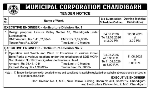 Horticulture and Landscaping Project E-Tender Notification