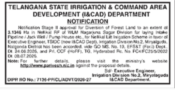 I&CAD Forest Land Diversion Notification