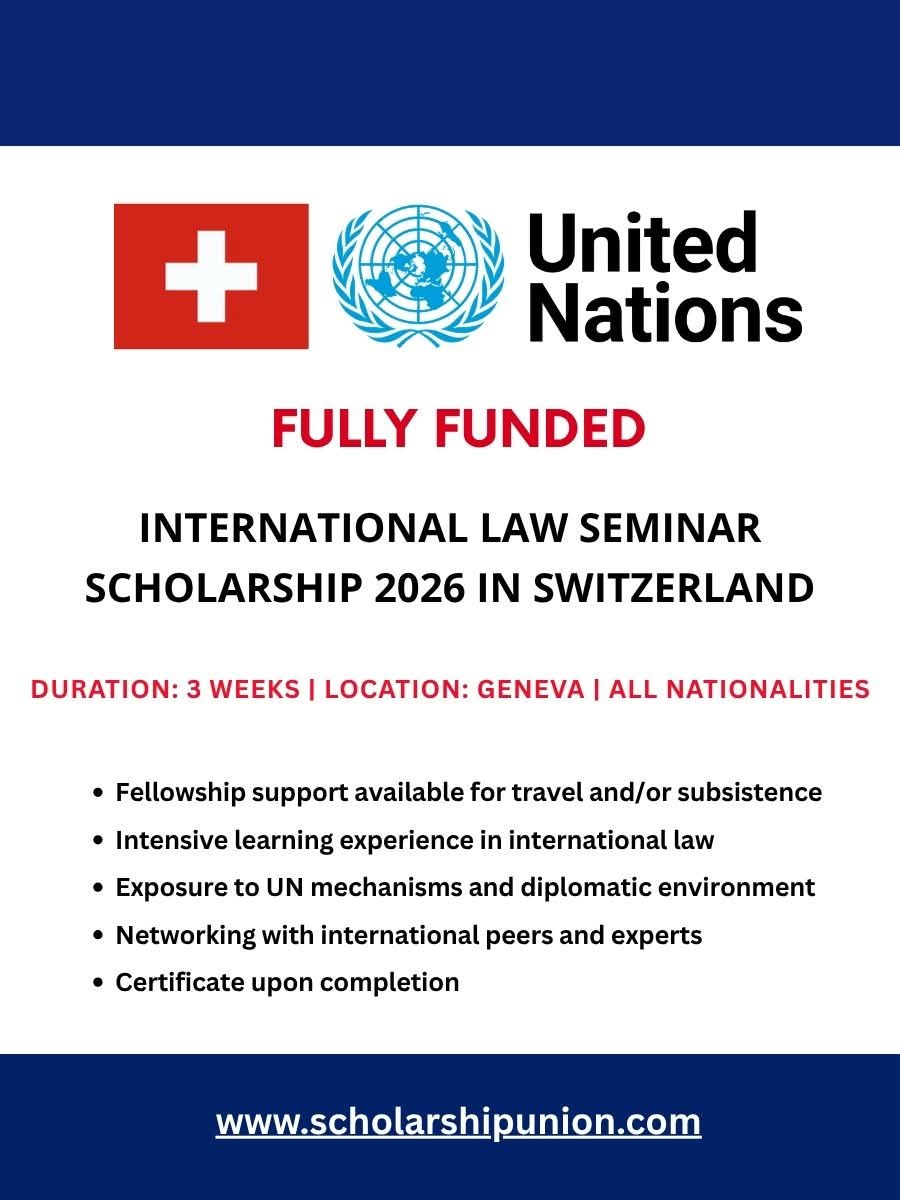 International Law Seminar Scholarship 2026 in Switzerland