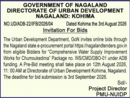 Invitation For Bids for Water Supply Improvement Works