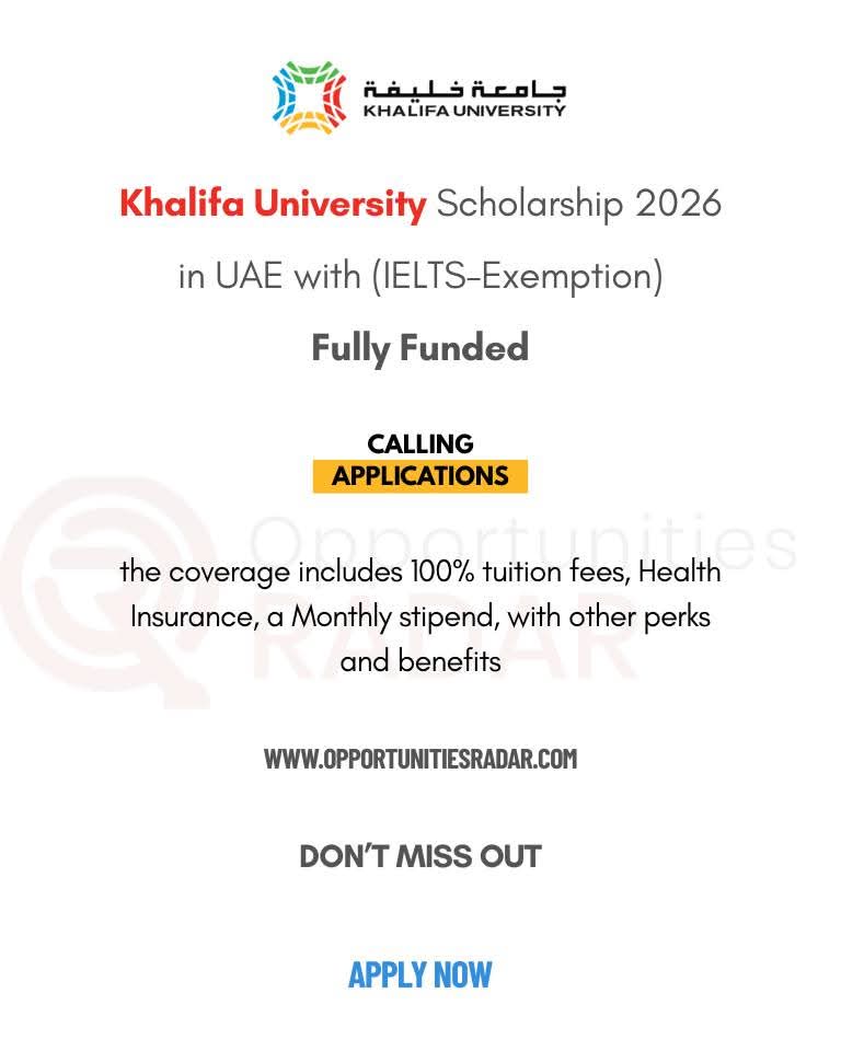 Khalifa University Scholarship 2026 in UAE