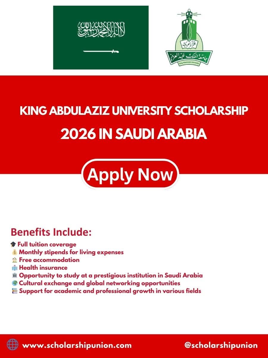 King Abdulaziz University Scholarship 2026 in Saudi Arabia