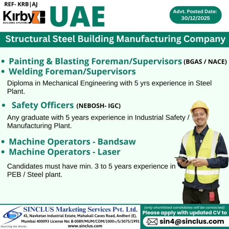 Kirby Building Systems Hiring In UAE