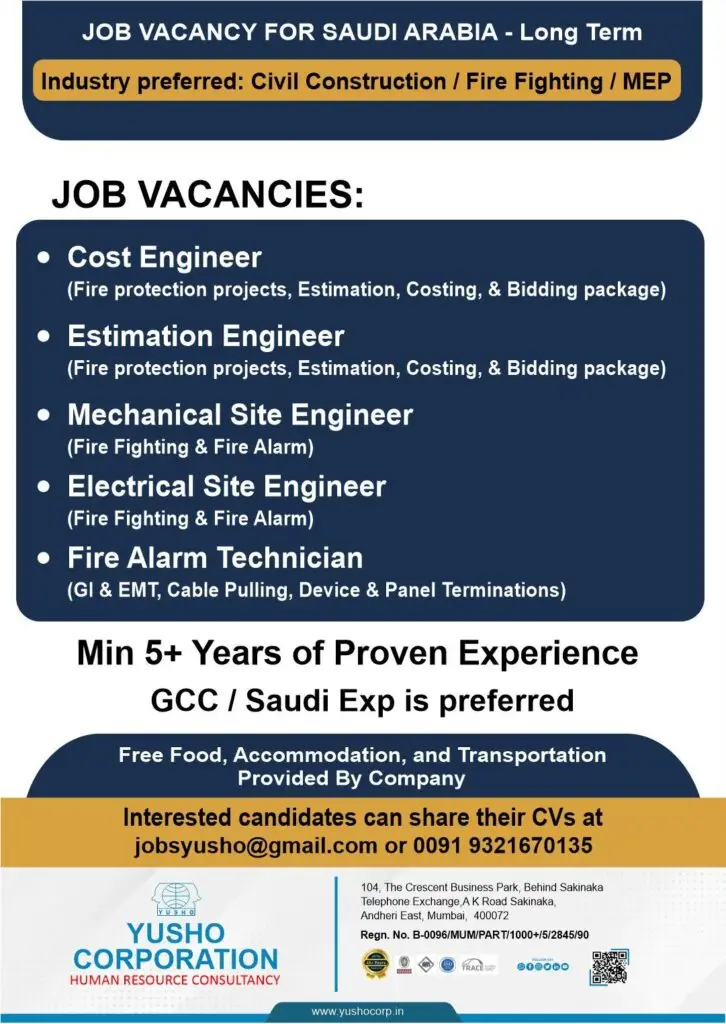LONG-TERM JOB OPPORTUNITIES IN SAUDI ARABIA