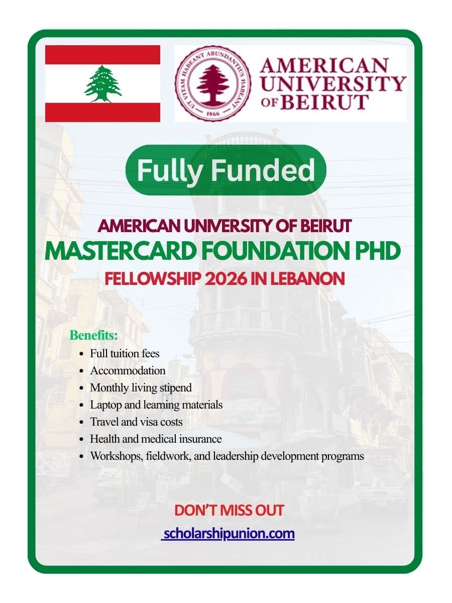 Mastercard Foundation PhD Fellowship 2026 in Lebanon