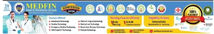 MEDFIN Group of Paramedical Colleges Admissions Open