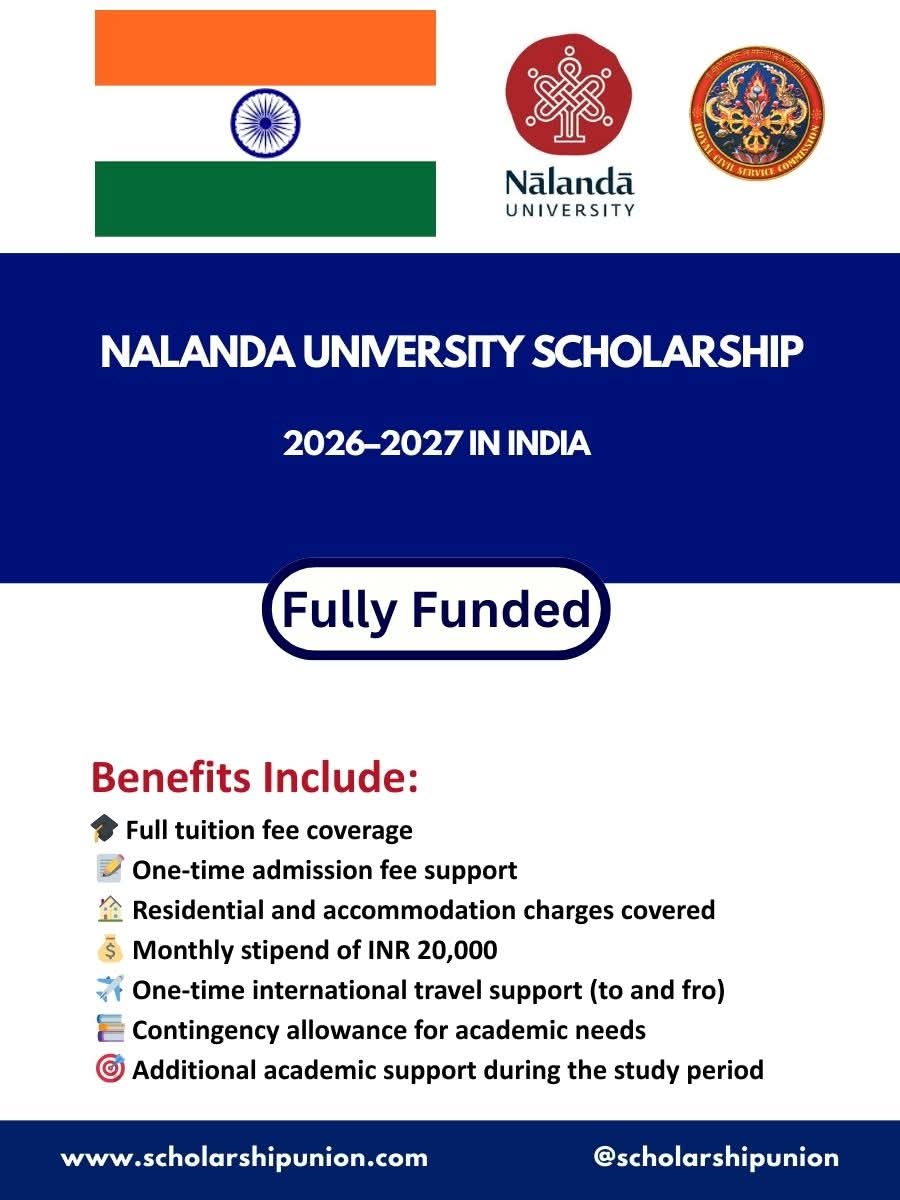 Nalanda University Scholarship 2026–2027 In India