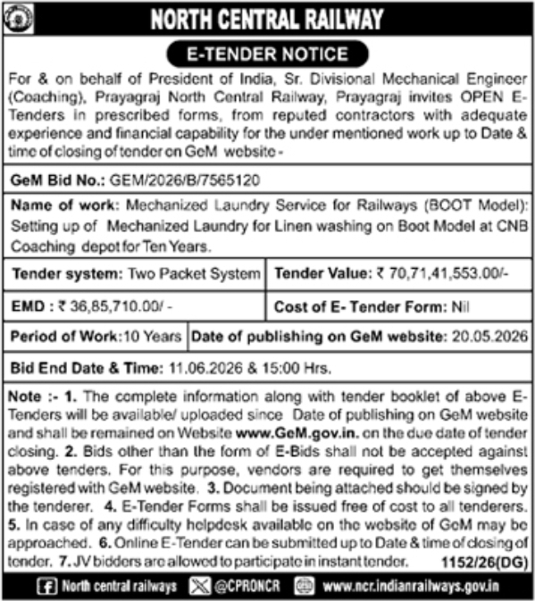 North Central Railway Mechanized Laundry Tender
