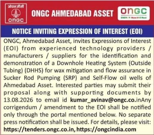 Notice Inviting EOI: Downhole Heating Systems (ONGC)