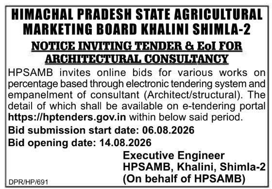 Notice Inviting Tender and EoI for Architectural Consultancy