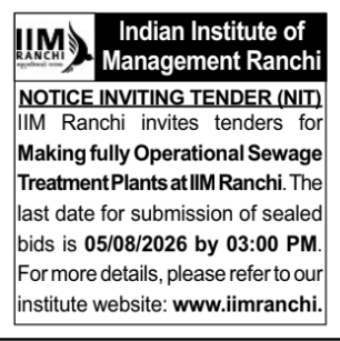 Notice Inviting Tender (NIT): Sewage Treatment Plants Operational Contract