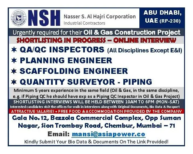NSH OIL & GAS CONSTRUCTION PROJECT - UAE