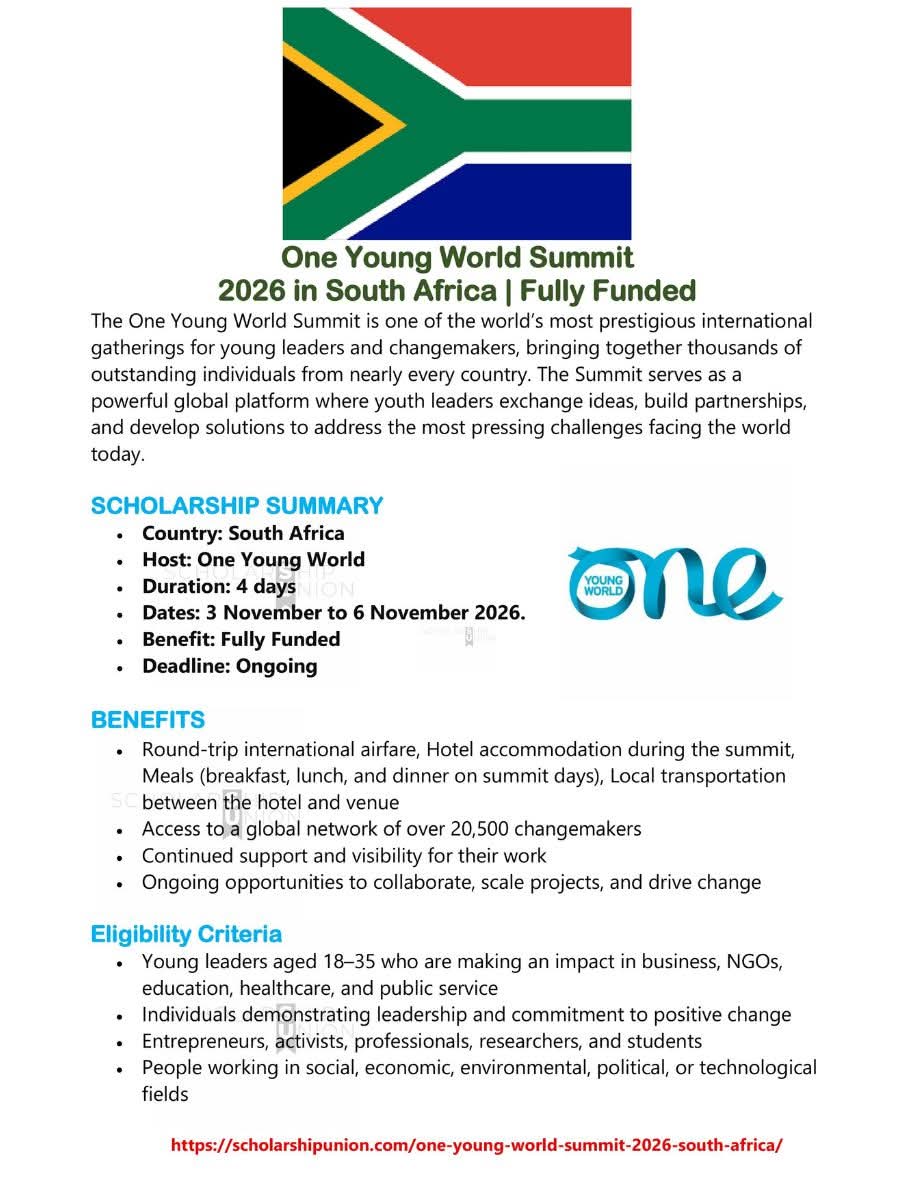 One Young World Summit 2026 in South Africa