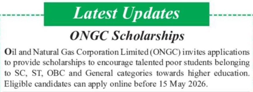 ONGC Scholarships 2026: Applications Now Open!