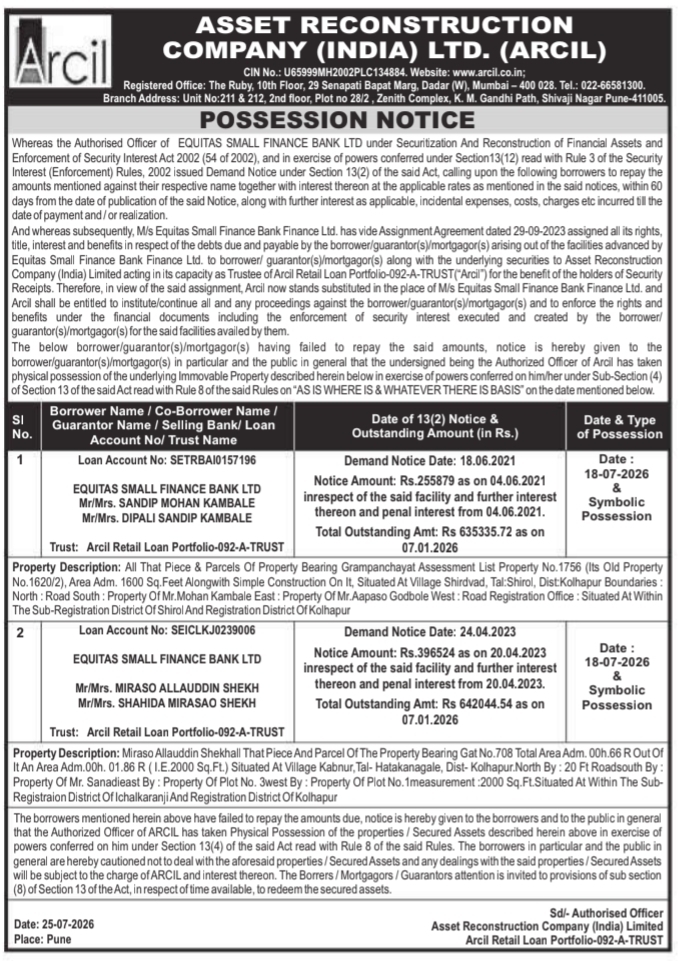 Possession Notice: Title Enforcement of Defaulted Retail Loan Portfolios
