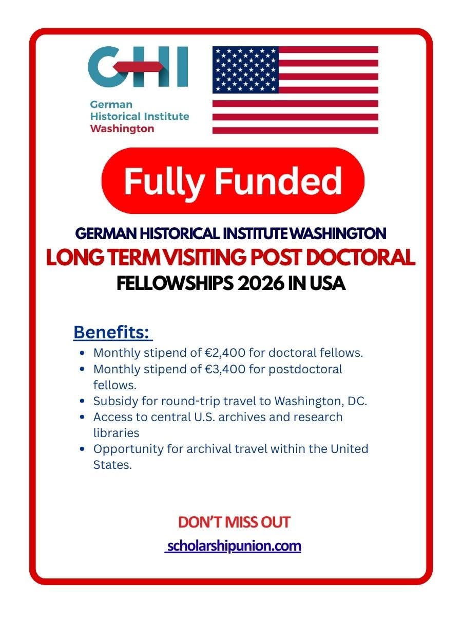 POSTDOCTORAL FELLOWSHIPS 2026 IN USA (FULLY FUNDED)