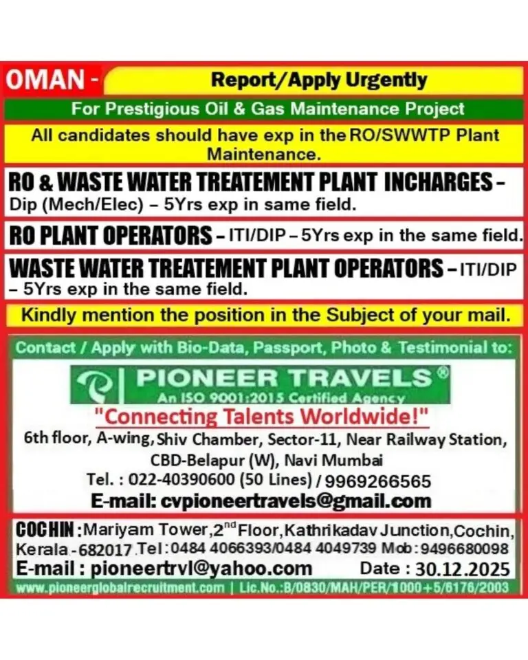 Prestigious Oil & Gas Company - Hiring In Oman