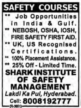 Professional Certifications Notice for Safety Management Courses