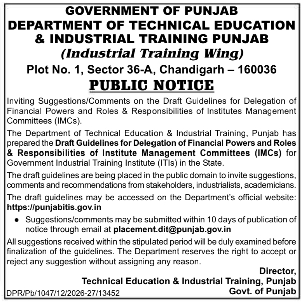Public Notice: Draft Guidelines