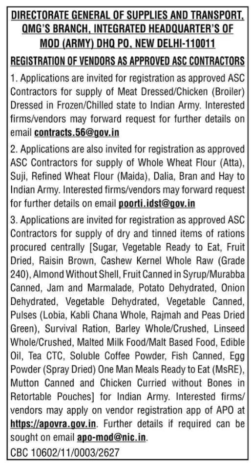Public Notice: Registration of Vendors as Approved ASC Contractors