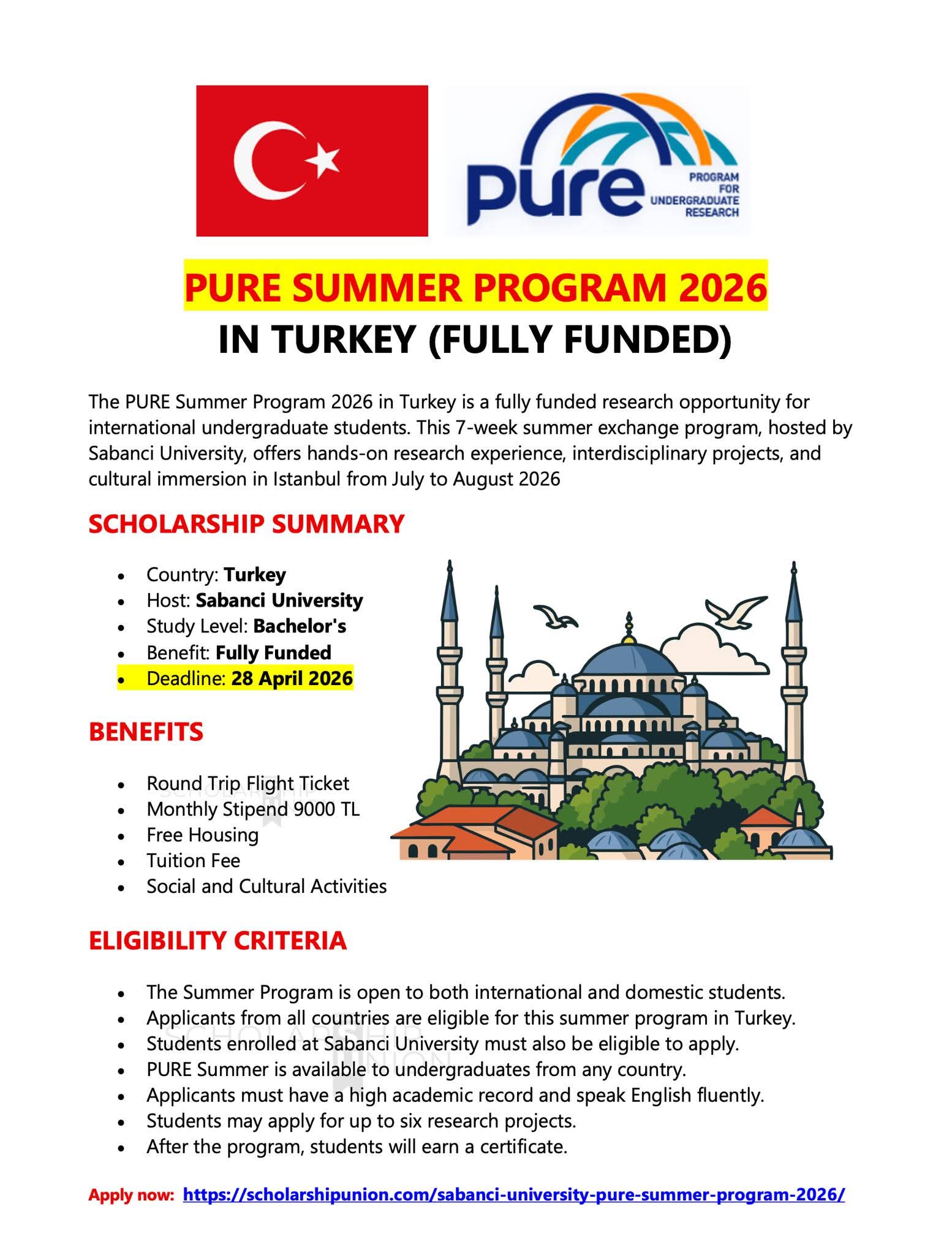 PURE Summer Program 2026 in Turkey