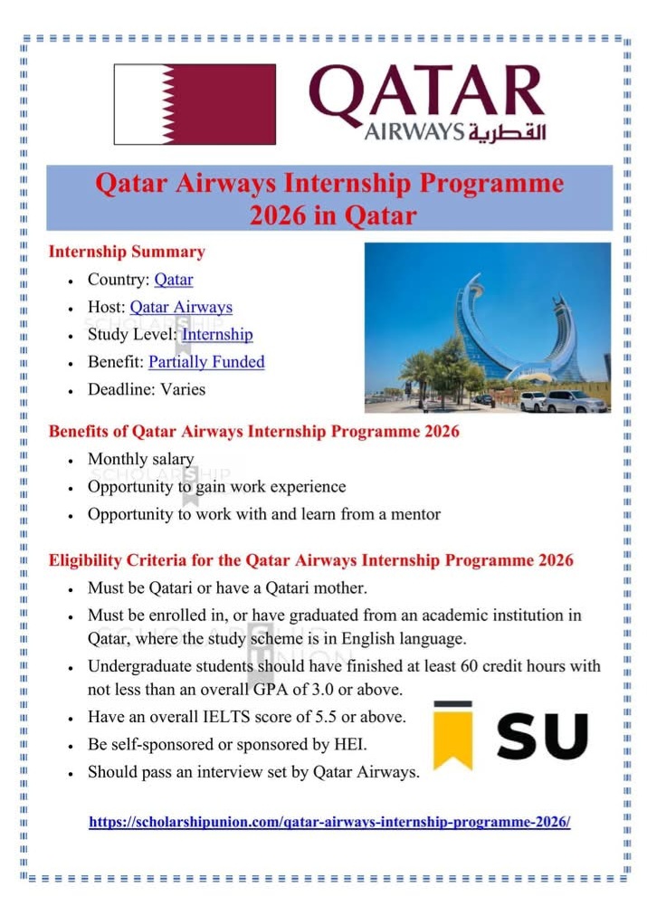 Qatar Airways Internship Programme 2026 in Qatar