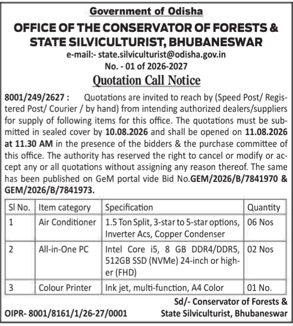 Quotation Call Notice