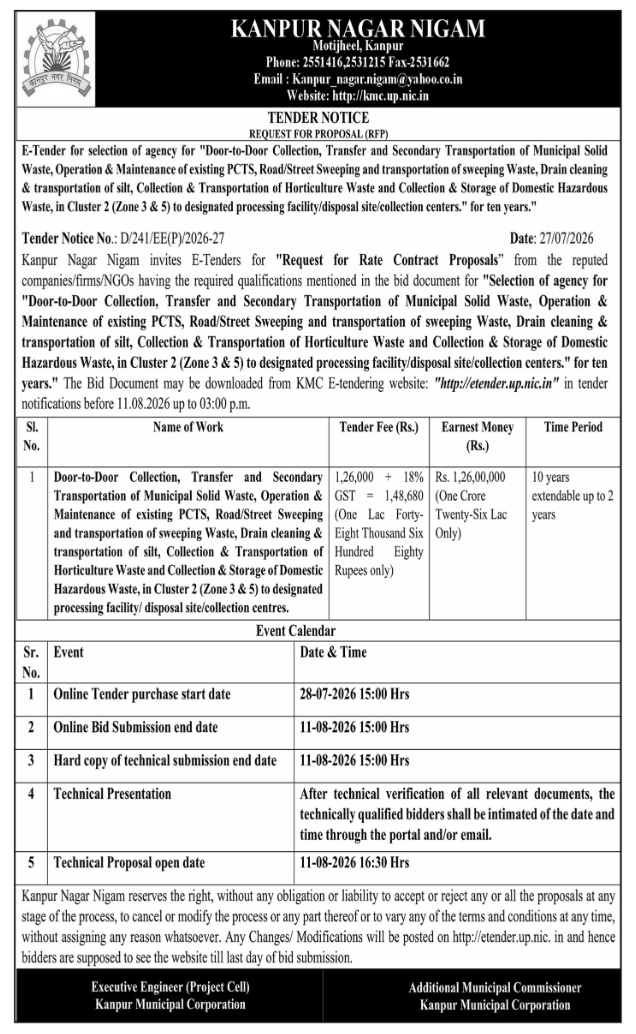 Request for Proposal for Municipal Solid Waste Management