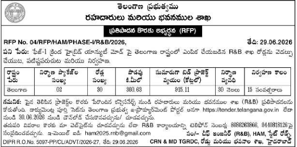 Request for Proposal: Telangana R&B Road Projects