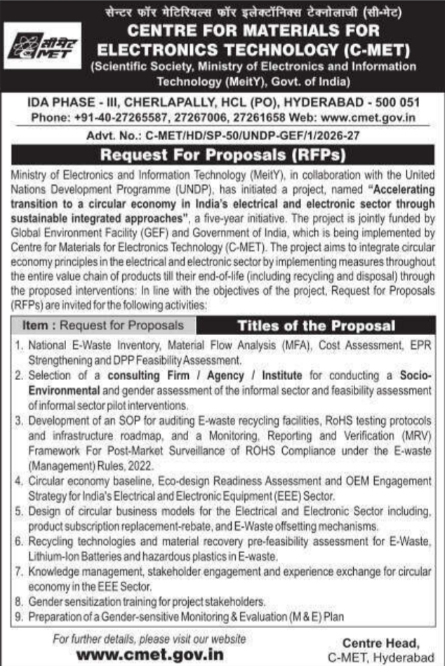 Request for Proposals for Circular Economy Project by C-MET