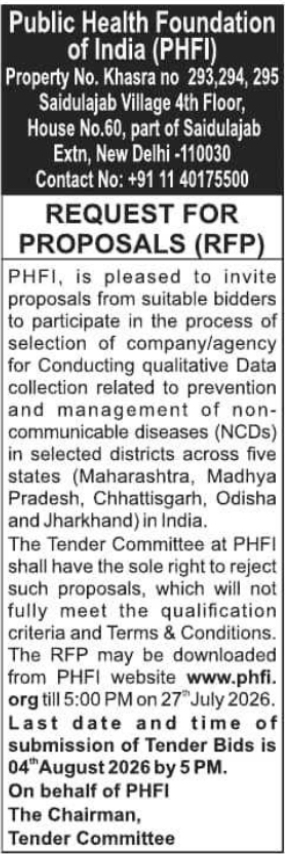 Request for Proposals: Qualitative Health Data Collection Agency Selection