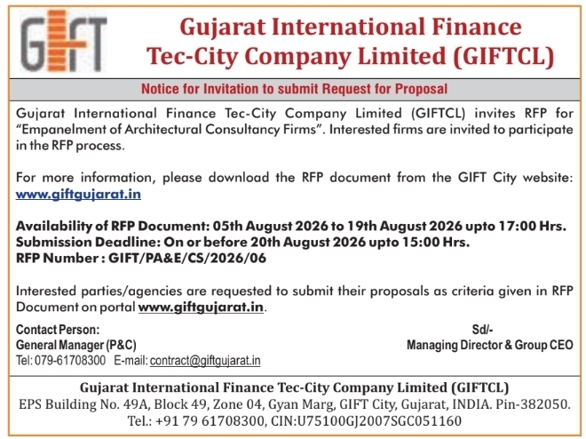 RFP Notice for Empanelment of Architectural Consultancy Firms