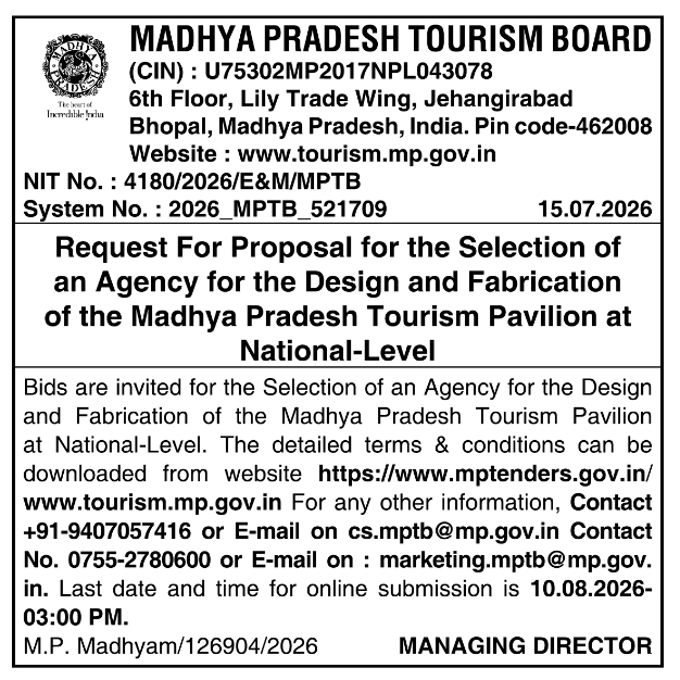 RFP Notice: MP Tourism Pavilion Design & Fabrication