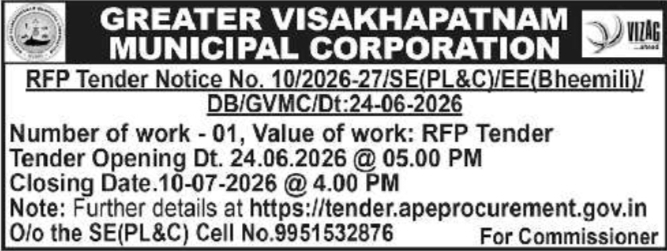 RFP Tender Notice: Greater Visakhapatnam Municipal Corporation