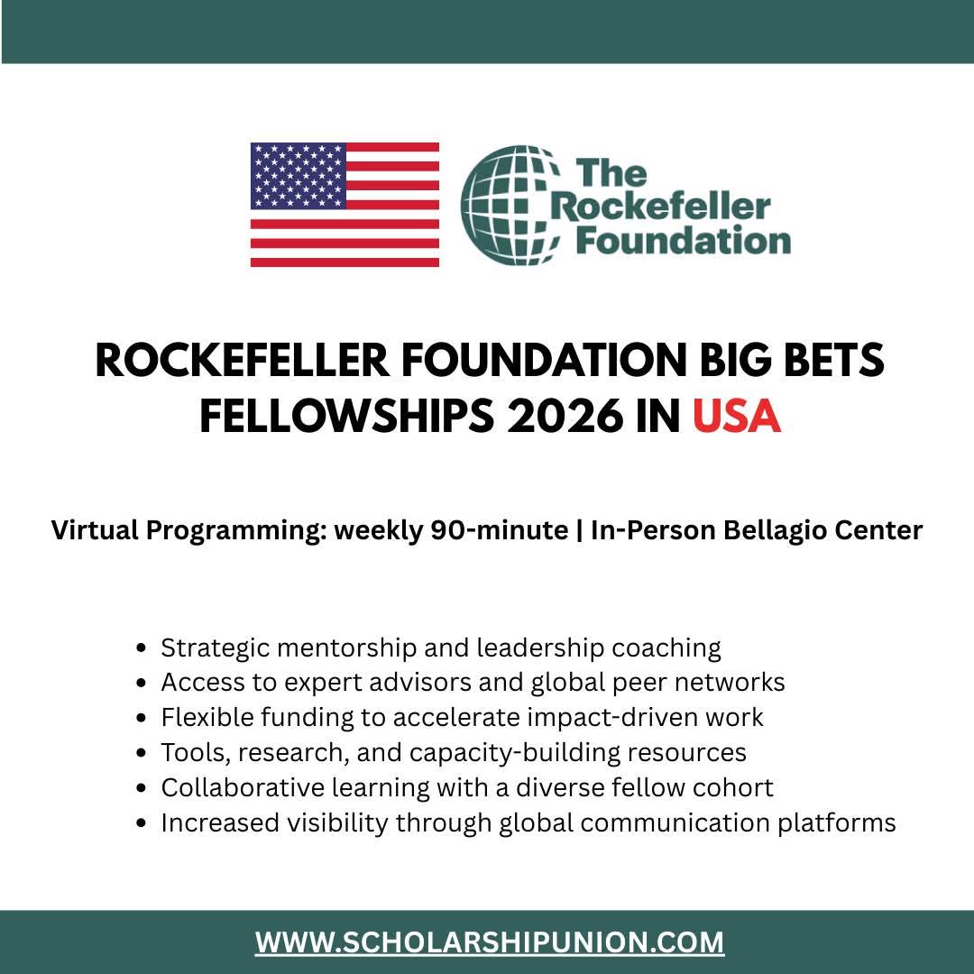 ROCKEFELLER FOUNDATION BIG BETS FELLOWSHIPS 2026 IN USA