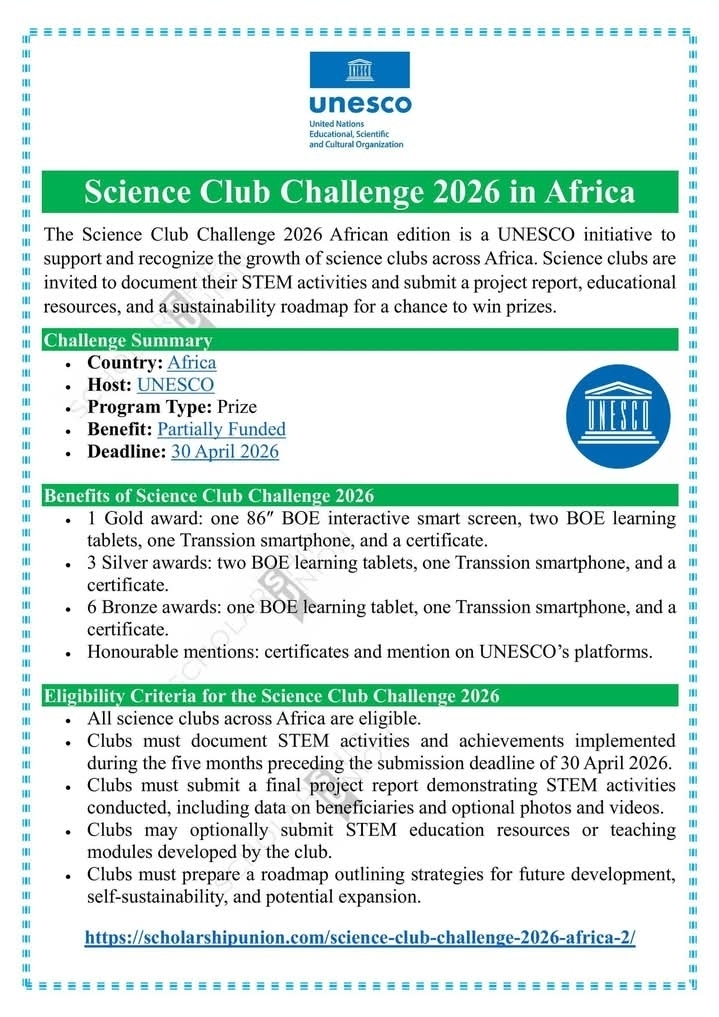 Science Club Challenge 2026 in Africa
