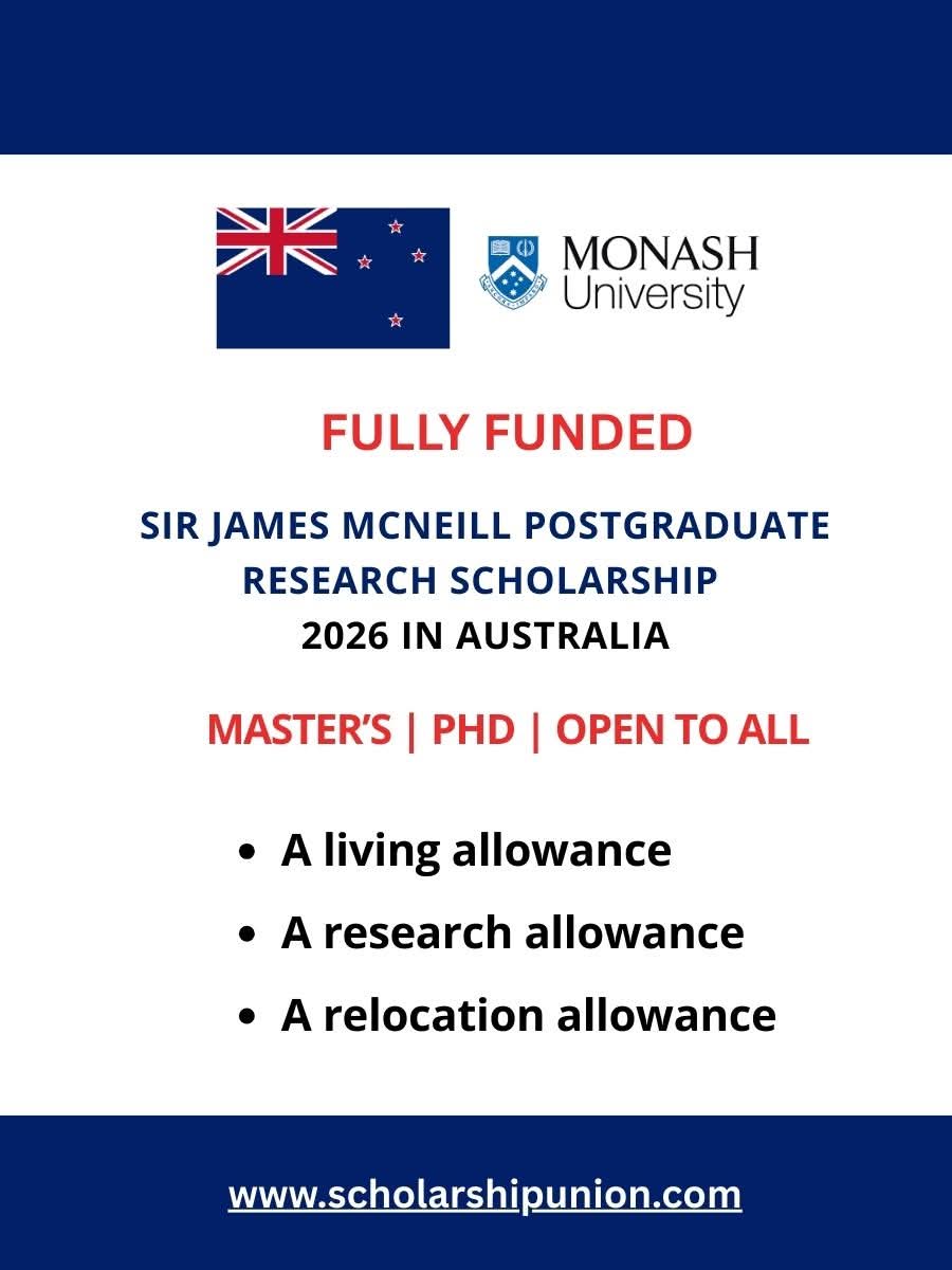 Sir James McNeill Postgraduate Research Scholarship 2026  in Australia