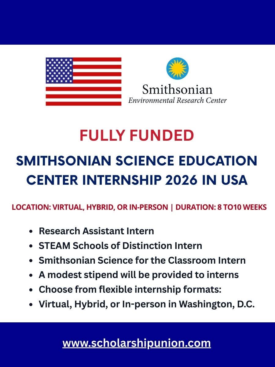 Smithsonian Science Education Center (SSEC) Internship 2026 In USA