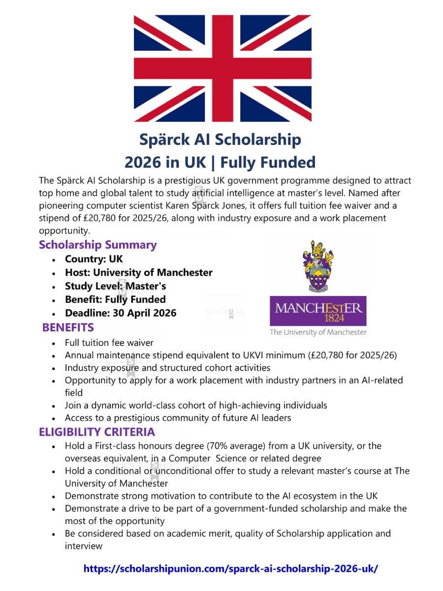 Spärck AI Scholarship 2026 in UK
