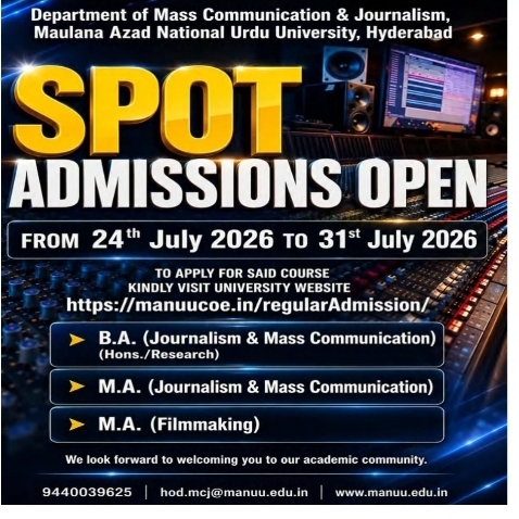 Spot Admissions: MANUU, Hyderabad