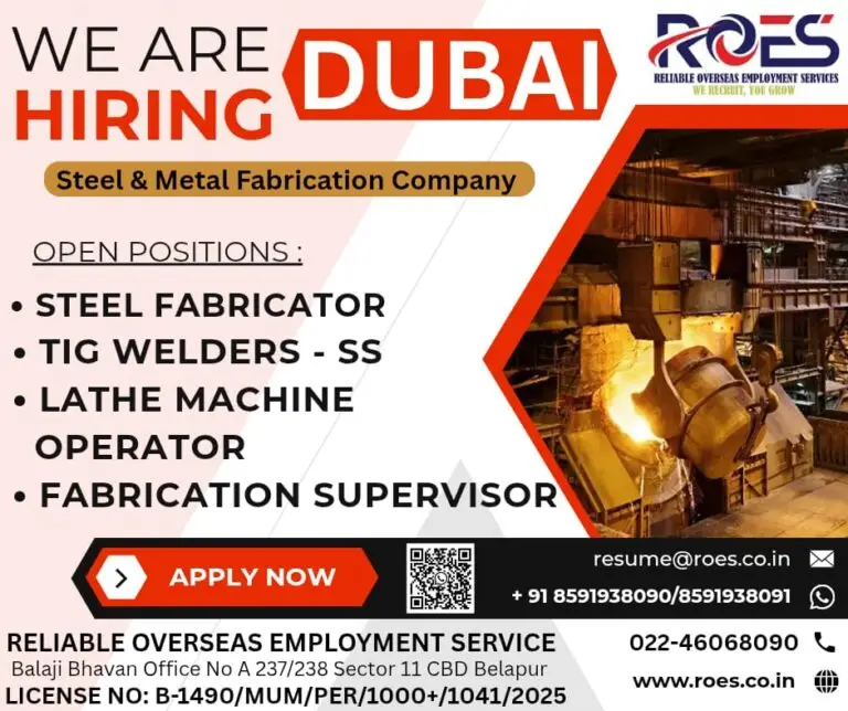 STEEL & METAL FABRICATION  - JOBS IN DUBAI