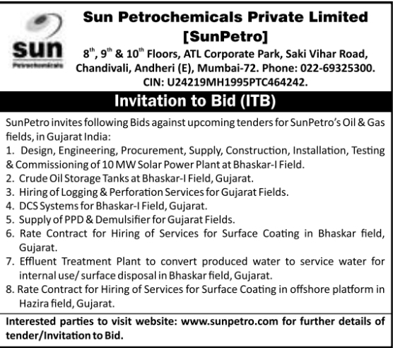 SunPetro Oil & Gas Fields Invitation to Bid