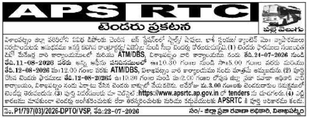 Tender Notice: APSRTC Commercial Space Lease