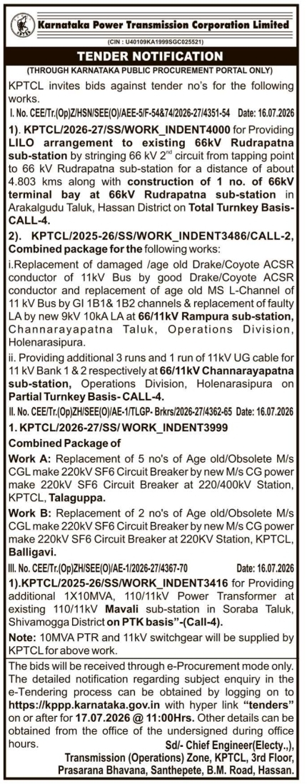 Tender Notice: Electrical Infrastructure & Substation Works
