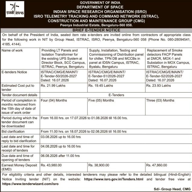 Tender Notice: Electrical & Safety Infrastructure Works