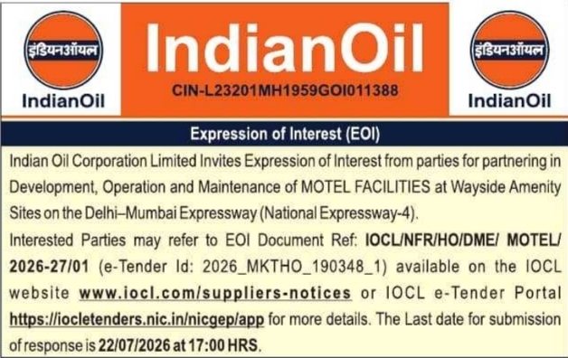 Tender Notice: Motel Facilities EOI by IndianOil