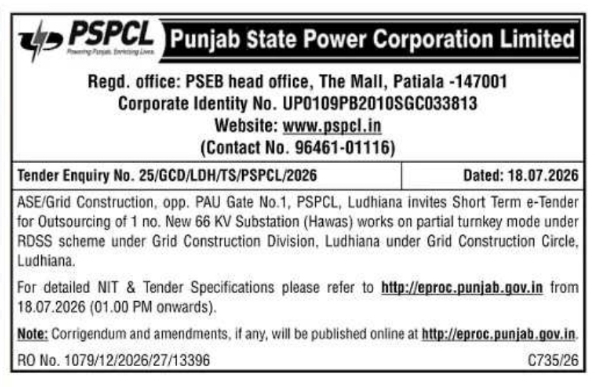 Tender Notice: Power Grid Substation Outsourcing