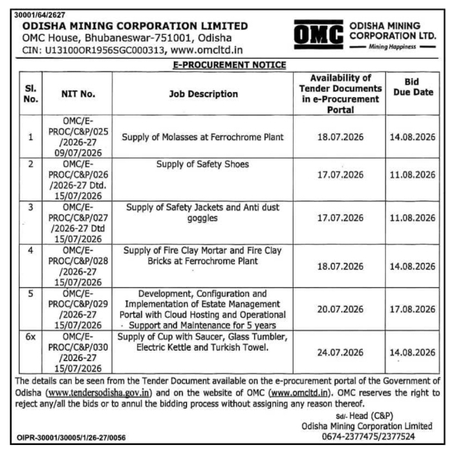 Tender Notice: Procurement of Materials and IT Support Services